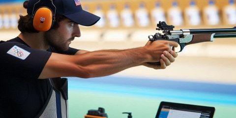 射擊運動是使用不同規格的槍枝對各種預置目標進行射擊，以命中精確度或靶數計算成績的一種體育運動。近代射擊運動從軍用射擊和狩獵射擊演變而來。1896 年首屆現代奧運就將射擊列為奧運項目，1984 年洛杉磯奧運首度設立女子射擊項目。1996 年亞特蘭大奧運，將男女選手的賽項完全分開。射擊的項目可以按其使用的槍支和射擊方法不同分為步槍射擊、手槍射擊、移動靶射擊和飛靶射擊四大類型，各種類型又可按槍支的規格、射擊姿勢、射擊距離、射擊方法和目標種類的不同，分為更多的項目。