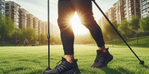 北歐式健走（Nordic Walking）起源於芬蘭，是一種在健走的基礎上，增加特製手杖的運動方式。這種運動形式最早是由芬蘭的越野滑雪運動員在夏季訓練中發明，後來逐漸普及，成為一種獨立的健身運動。因為使用手杖讓手臂額外出力，因此比一般健走消耗更多的熱量，對年長者來說更能減少跌倒風險。