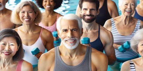 水中有氧運動（Aqua Aerobics）起源於20世紀60年代的美國，通常於泳池中進行，而水通常不會高於胸部，有別於陸基有氧運動，水有浮力對膝關節之壓力小，而水有阻力有可以對肌肉起作用，最早被用於老年人和康復患者的運動療法。隨著時代的發展，這種低衝擊的運動方式越來越受到廣泛歡迎，特別是對於增強心肺功能和全身肌肉鍛練效果顯著。