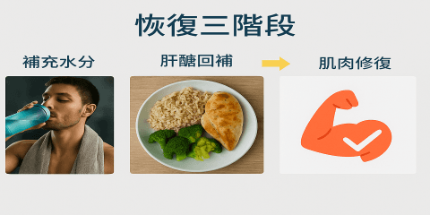 激烈訓練或比賽後，身體處於高發炎、高氧化壓力、高修復需求的狀態。此時飲食不僅是補充能量與蛋白質，更需加入具抗發炎、促進修復的營養素，幫助身體從損傷中恢復，提升下次表現準備。本節將提供一日恢復期飲食設計與原則，並聚焦「抗發炎營養」的實用搭配法。